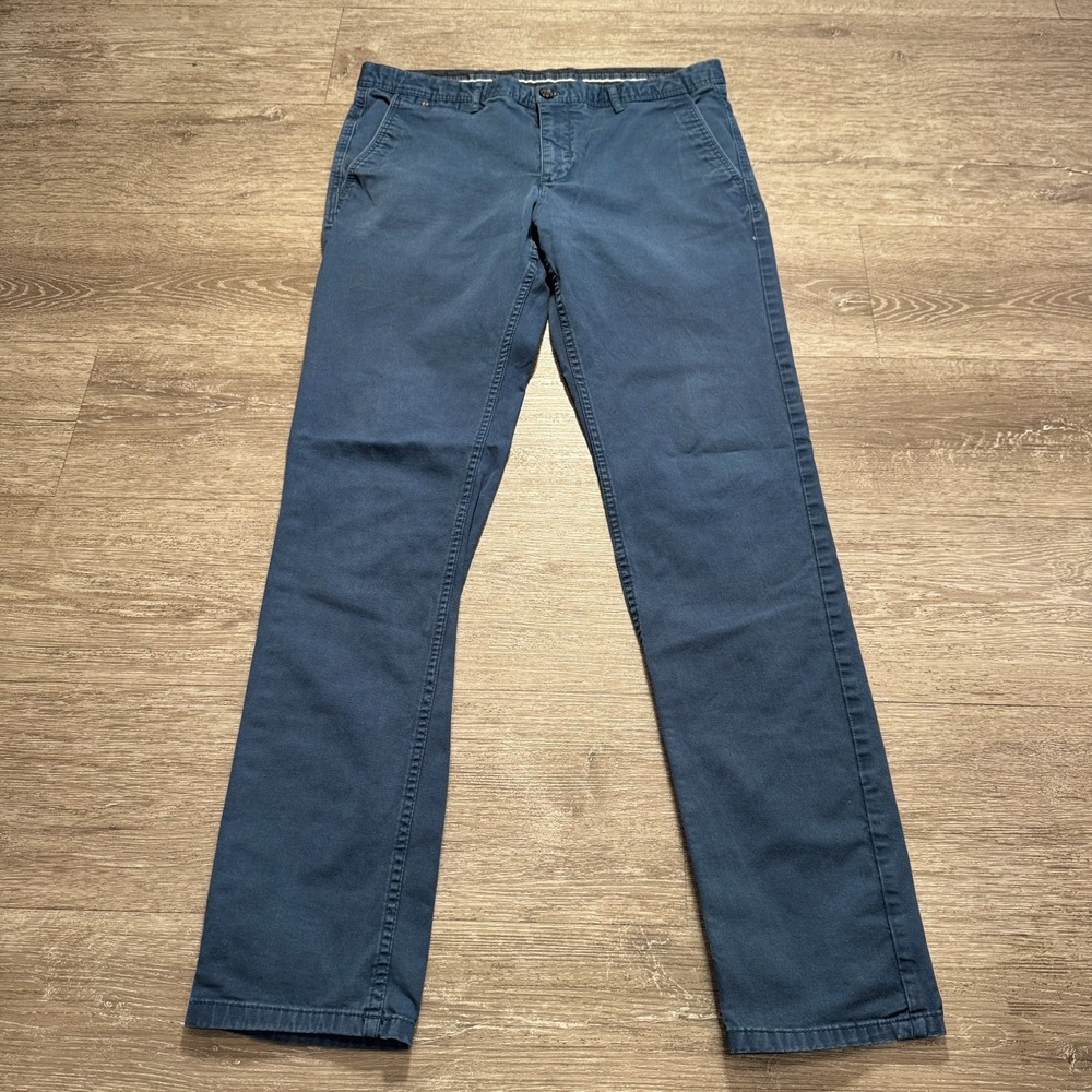 Zara Man Pants Mens 34 Blue Chino Basic Collection Cotton Blend